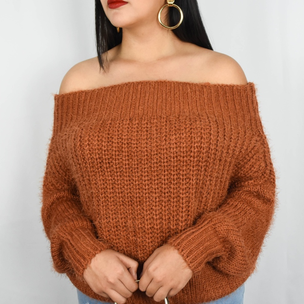 Hug Me Tight Off The Shoulder Sweater - Picture 4 of 5